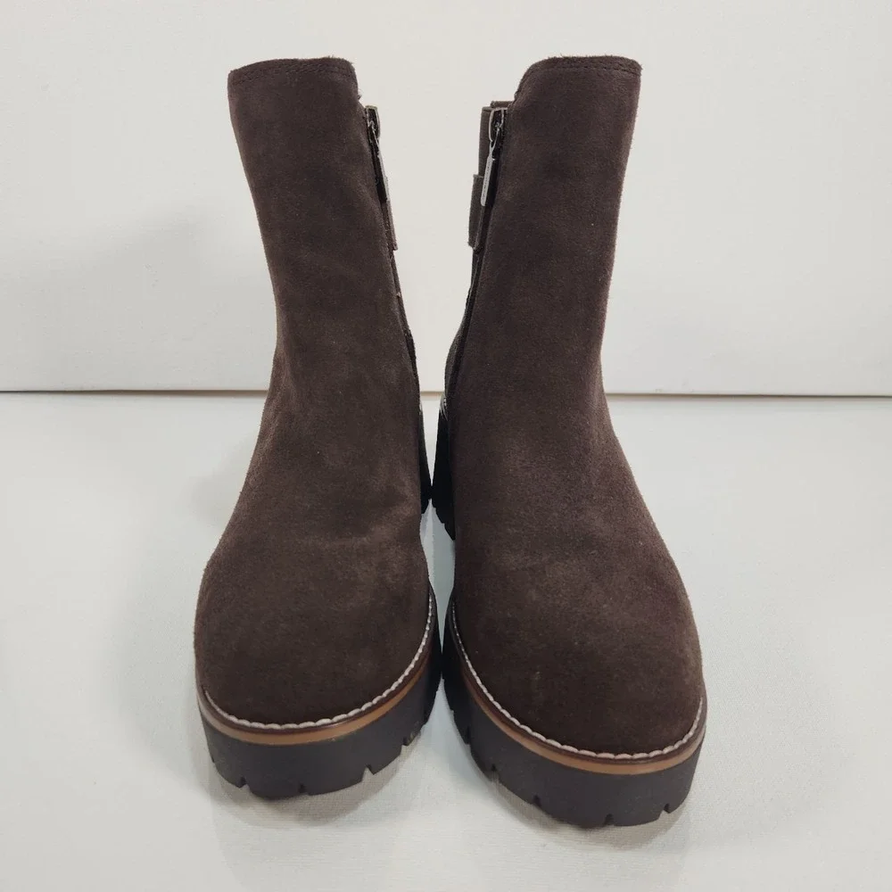 Blondo Dakota Womens Java Brown Suede Waterproof Bootie Size 8M